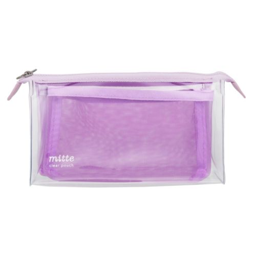 mitte ミッテ ペンケース クリアポーチ メッシュ マチ シンプル グッズ