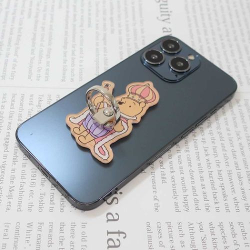 くまのプーさん スマホアクセ ダイカットマルチリング おうさま ディズニー キャラクター グッズ メール便可