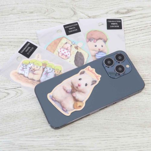 ハムスター助六の日常 ダイカットシール キャラクターステッカー シフォンのベッド キャラクター グッズ メール便可