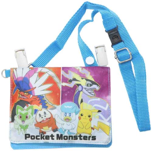 ポケットモンスター クリップポケット ショルダー付きお出かけウォレット ブルー ポケモン キャラクター グッズ メール便可