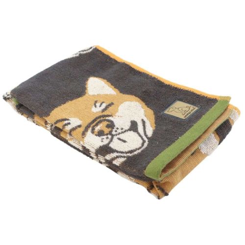 ワンダフルピース フェイスタオル ジャガードスキニータオル ラブアイズ 柴犬 いぬ グッズ メール便可