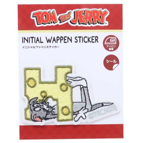 トムとジェリー ワッペン イニシャルワッペンステッカー H ワーナーブラザース キャラクター グッズ メール便可