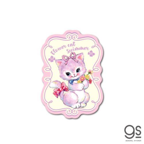 スイマー ダイカットシール ダイカットビニールミニステッカー 花こねこ SWIMMER キャラクター グッズ メール便可
