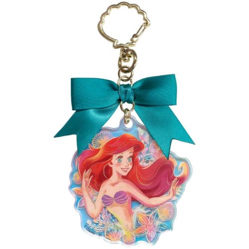 リトルマーメイド キーリング リボン付きアクリルキーホルダー ディズニープリンセス キャラクター グッズ メール便可