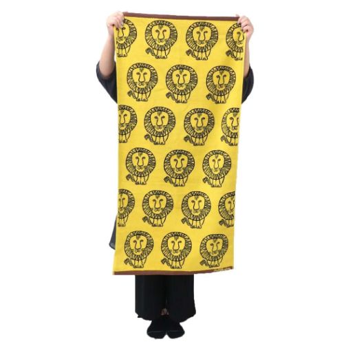 リサラーソン バスタオル ジャガード バスタオル ライオンイエロー キャラクター グッズ