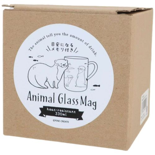 マグカップ 耐熱グラスマグ 海アート カワウソ グッズ