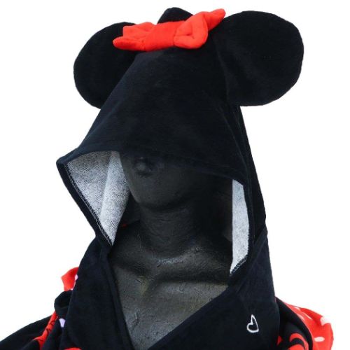 ミニーマウス 変身タオルポンチョ フード付きコンパクトバスタオル グロウアップ ディズニー キャラクター グッズ