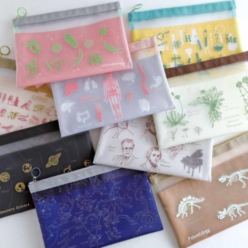 STUDY HOLIC トラベルポーチ メッシュA5ポーチ 古生物学 恐竜 おもしろ雑貨 グッズ メール便可