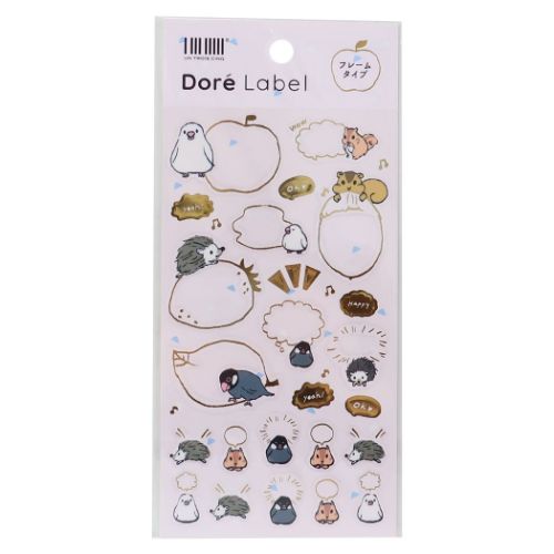Dore Label シールシート 箔フレーム アニマルズ アニマル かわいい グッズ メール便可