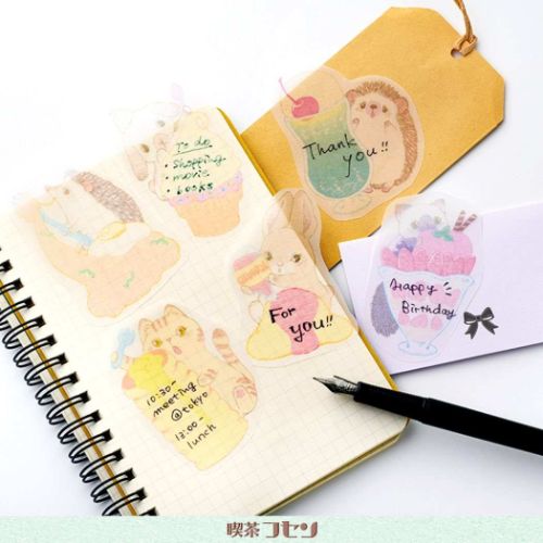 いわさきゆうし 付箋 喫茶フセン パンケーキねこ イラストレーター グッズ メール便可