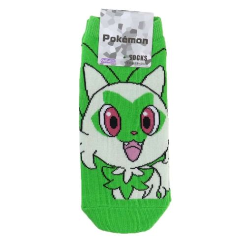 ポケットモンスター レディースソックス 女性用靴下 ニャオハ グリーン ポケモン キャラクター グッズ メール便可