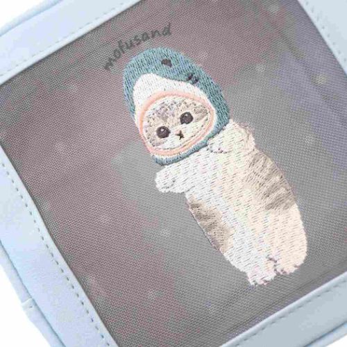 モフサンド コスメポーチ ボックスポーチ サメにゃん メッシュシリーズ mofusand キャラクター グッズ