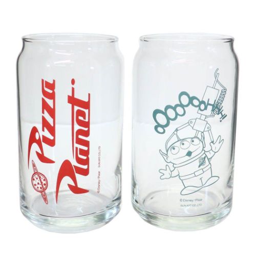 トイストーリー ガラスコップ ペア缶型グラス ピザプラネット ディズニー キャラクター グッズ