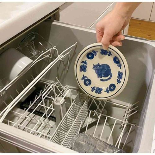 ねこグッズ 中皿 プレート ネイビー 猫雑貨 グッズ