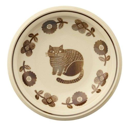 ねこグッズ 中皿 プレート ブラウン 猫雑貨 グッズ