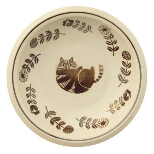 ねこグッズ 深皿 カレー＆パスタ皿 ブラウン 猫雑貨 グッズ