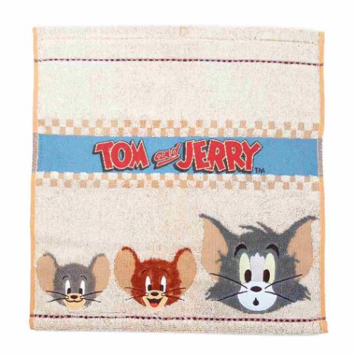 トムとジェリー ウォッシュタオル ハンドタオル フェイスアップリケ ワーナーブラザース キャラクター グッズ メール便可