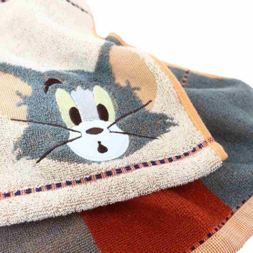 トムとジェリー フェイスタオル パイルジャガードロングタオル フェイスアップリケ ワーナーブラザース キャラクター グッズ メール便可