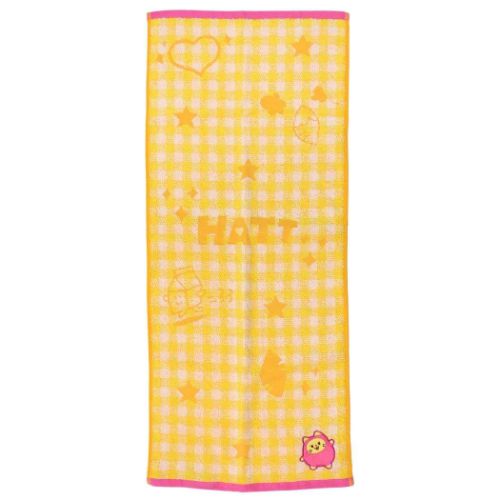 WDZY フェイスタオル ジャガードロングタオル チェック HATT LINE FRIENDS キャラクター 商品 メール便可