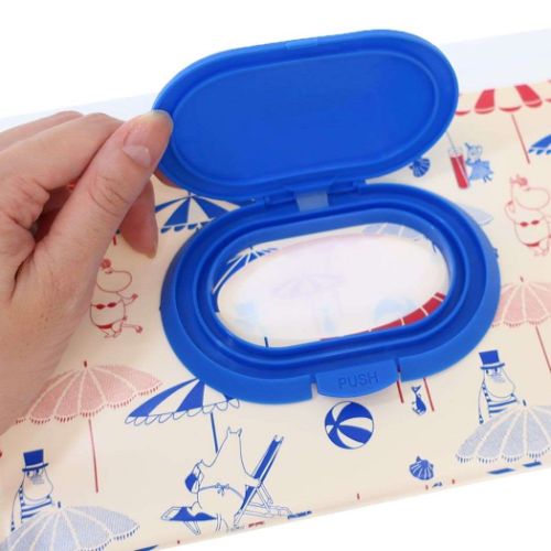 ムーミン ミニポーチ フタ付きキャリーポーチ リビエラ ウェットティッシュ ケース グッズ メール便可