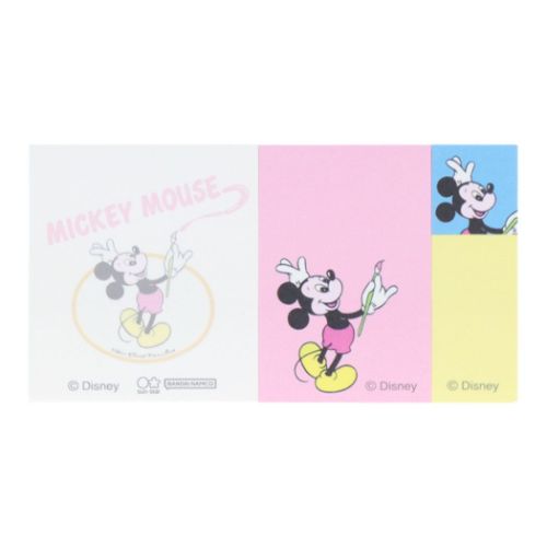 ミッキーマウス ふせん ジッパーバッグ入り付箋セット レトロアートコレクション ブルー ディズニー キャラクター グッズ メール便可