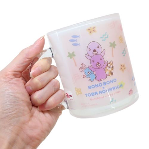 ぼのぼのx鳥羽水族館 マグカップ ガラスマグカップ ともだち キャラクター グッズ