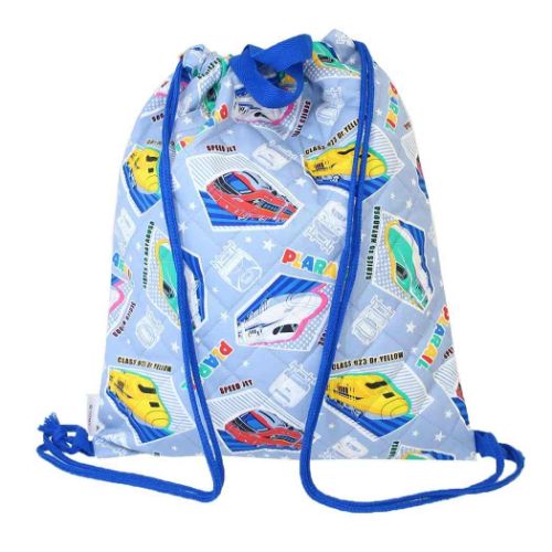 プラレール ナップサック キルトナップサック サックス 鉄道 新学期準備雑貨 グッズ メール便可