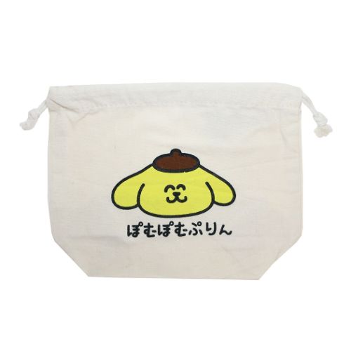 ポムポムプリン 巾着袋 マチ付ききんちゃくポーチ おえかきさんxサンリオキャラクターズ サンリオ キャラクター グッズ メール便可