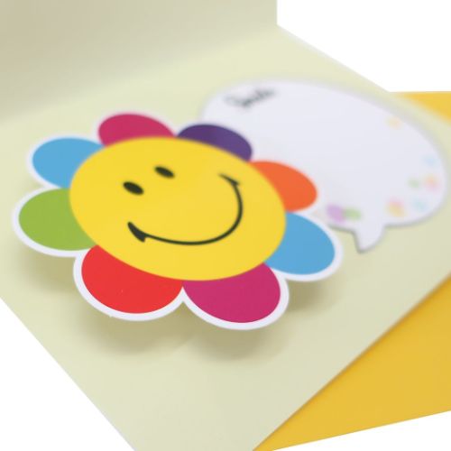 スマイリーフェイス グリーティングカード スプリング付きメッセージカード HAPPY BIRTHDAY GE-79 Smiley Face メール便可