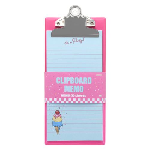 メモ帳 ミニクリップボードメモ パーティタイム アイス おしゃれ グッズ