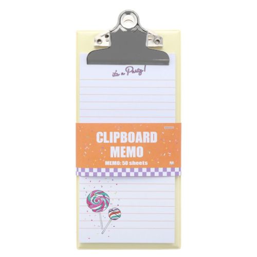 メモ帳 ミニクリップボードメモ パーティタイム キャンディー おしゃれ グッズ