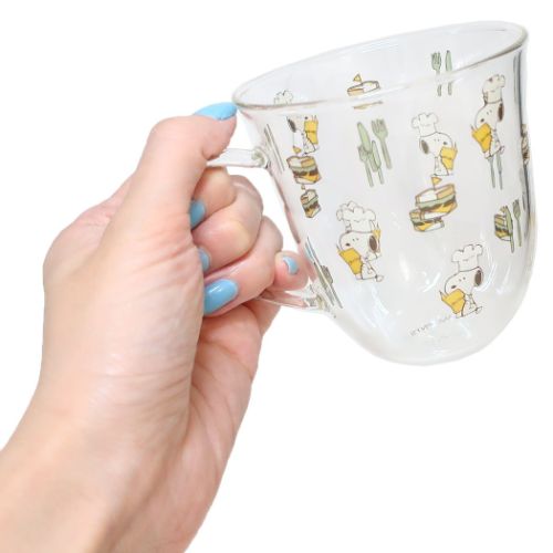 スヌーピー マグカップ 耐熱ガラスマグ チラシ シェフスヌーピー ピーナッツ キャラクター グッズ