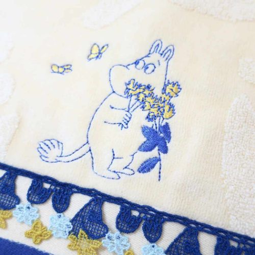 ムーミン ハンドタオル ウォッシュタオル フローラルレース 北欧 キャラクター グッズ メール便可