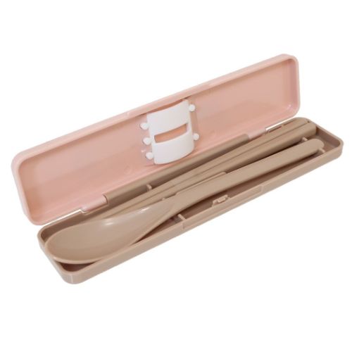 ほっこりモコモカ 箸 抗菌箸&スプーン ミルクティー 子供 はし グッズ