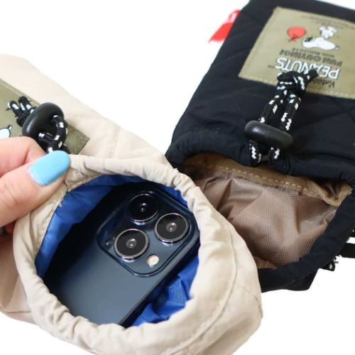 スヌーピー スマホポーチ IP．ベビールー．キルト．PNTS-8S スマホバッグ フード型 ピーナッツ キャラクター グッズ