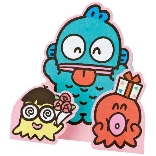 ハンギョドン グリーティングカード 二つ折りダイカットカード ハンギョドンあかんべー サンリオ キャラクター グッズ メール便可