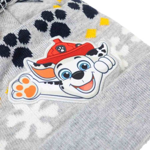 パウパトロール 帽子 KIDSジャカードニット帽 グレー アニメキャラクター グッズ メール便可