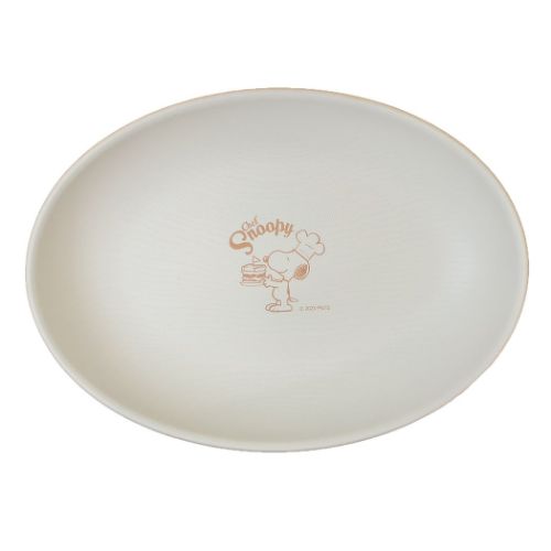 スヌーピー 深皿 木目調オーバルプレート シェフスヌーピー OR ピーナッツ キャラクター グッズ