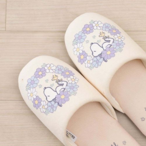 スヌーピー トイレ用品 トイレスリッパ 花いっぱい ブルー ピーナッツ キャラクター グッズ