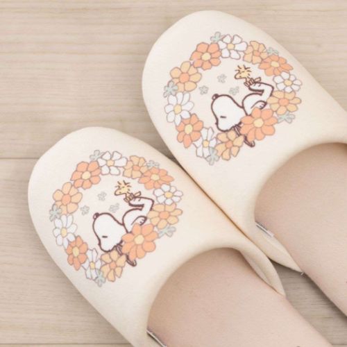 スヌーピー トイレ用品 トイレスリッパ 花いっぱい オレンジ ピーナッツ キャラクター グッズ