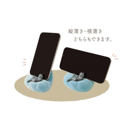 スマホスタンド くつろぎねこスマホスタンド サバトラ 猫 スマホアクセ グッズ