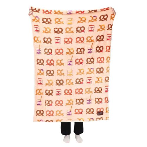 porukka pattern ポルッカパターン ハーフ毛布 ビッグ フランネル シープボア ブランケット プレッツェルパターン おしゃれ グッズ