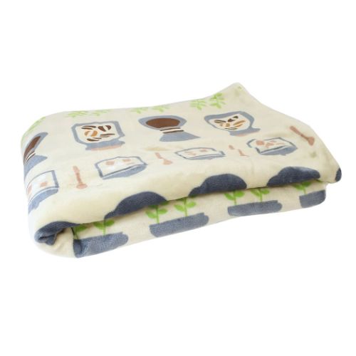 porukka pattern ポルッカパターン ハーフ毛布 ビッグ フランネル シープボア ブランケット コーヒーパターン おしゃれ グッズ