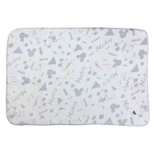 ミッキーマウス ブランケット オパール加工 ひざ掛け グレーパターン ディズニー キャラクター グッズ