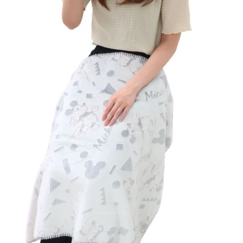 ミッキーマウス ブランケット オパール加工 ひざ掛け グレーパターン ディズニー キャラクター グッズ