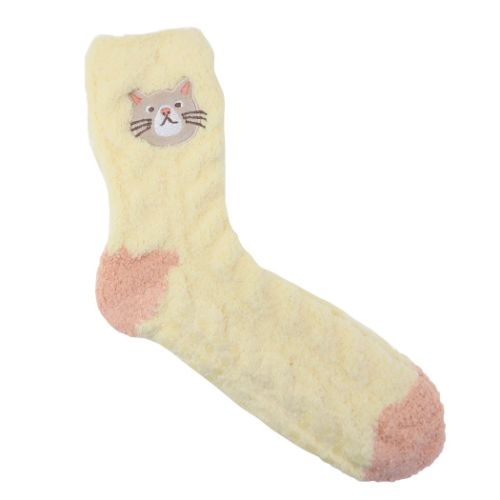 フェイスチロ 靴下レディース ルームソックス イエロー ウォーマー雑貨 寒さ対策 グッズ メール便可