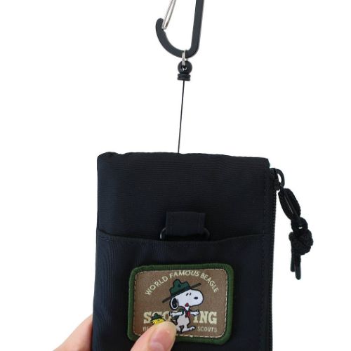 スヌーピー パスケース リール付きパスポーチ ビーグルスカウト ピーナッツ キャラクター グッズ メール便可