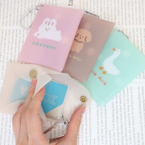 ピッコロット ミニポーチ カラビナ付きクリアポーチ あひる かわいい グッズ メール便可