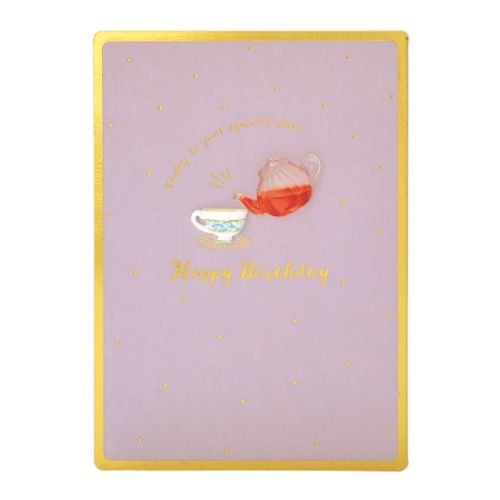 グリーティングカード バースデーBD167-3 二つ折りカード 紅茶 誕生日祝い グッズ メール便可