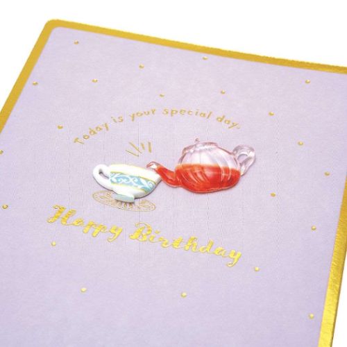 グリーティングカード バースデーBD167-3 二つ折りカード 紅茶 誕生日祝い グッズ メール便可